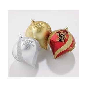  Pack of 36 Red, Gold and Silver Shatterproof Onion Shaped 