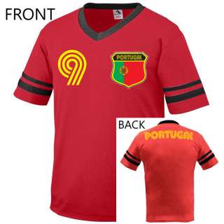 Portugal Retro Soccer Football Ringer Mens T shirt  