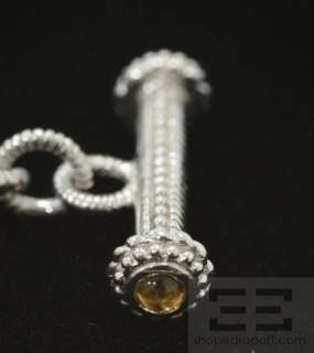 Judith Ripka Sterling Silver And Canary Crystal Textured Chain 