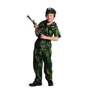   Childs Camouflauge Commando Costume Size Large (12 14) Toys & Games