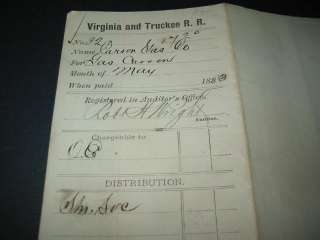 1883 Carson City Coal Gas Document + V&T RAILROAD Bill  