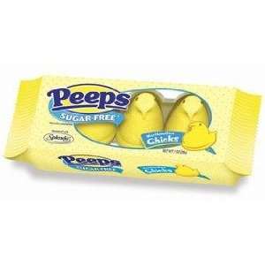 Marshmallow Peeps Sugar Free Yellow Chicks 3ct.  Grocery 
