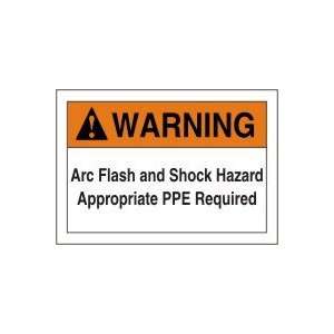   SHOCK HAZARD APPROPRIATE PPE REQUIRED 3 1/2 x 5 Adhesive Dura Vinyl