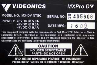 Videonics MXProDV DV Digital Video Mixer MX DV NTSC  