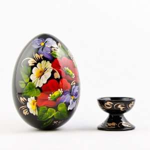  Wooden Easter Egg, Hand Painted Ukrainian Pysanky, Pysanka 