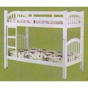  Twin Size Wood Bunk Bed White Finish