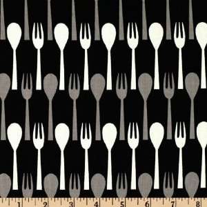   Morning Call Forks Black Fabric By The Yard Arts, Crafts & Sewing