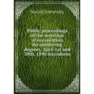  Public proceedings of the meetings of convocation for 