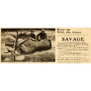  1901 Vintage Ad Savage Rifle Bullets Moose Gun Antique 