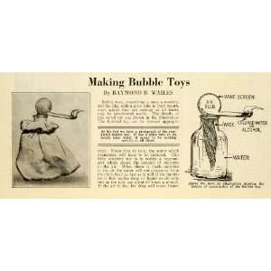  1928 Print Making Bubble Toys Raymond Wailes Illustration 