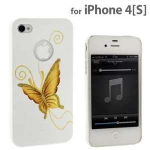  icover Hand Painted Butterfly iPhone 4S/4 Cover (White 