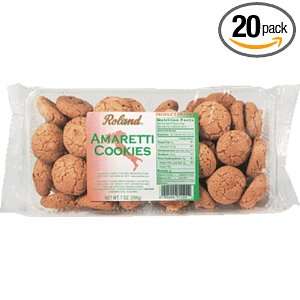 Roland Amaretti Cookies from Italy, 7 Ounce Bags (Pack of 20)  
