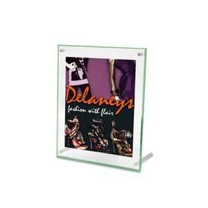  sign holder with beveled edge features removable silver metal 