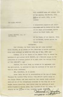 HOWARD HUGHES   CONTRACT SIGNED  