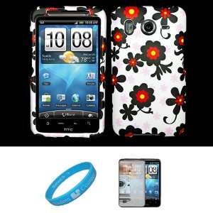  Black Flower Protector Case for HTC Inspire 4G (AT&T 