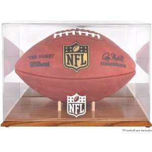  NFL Team Logo Football Display Case  Details Oak Base 