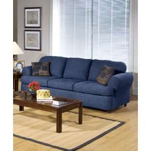  Serta Upholstery Hang Tough Blue Fabric Queen Size Sofa 