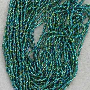 Sparkling SILVER LINED TEAL+GREEN AB Czech SEED 11/0  
