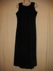 April Cornell Medium Black Velvet Asian Style Sleeveless Dress  