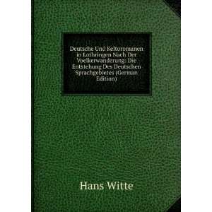   Sprachgebietes (German Edition) Hans Witte  Books