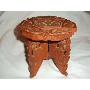  Carved Wood Decorative Stand 