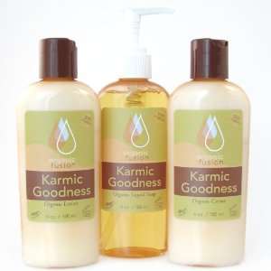  Organic Fusion Lotion & Liquid Soap Trio, Karmic Goodness 