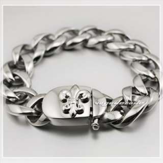316L Stainless Steel fleur de lys Bracelet 5E010  