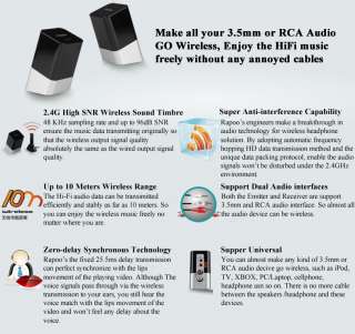 Universal 3.5mm RCA 2.4GHz Wireless Speaker HiFi Audio Adapter 
