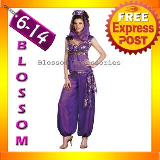 E20 Arabian Genie Aladdin Fancy Dress Up Costume Ladies  