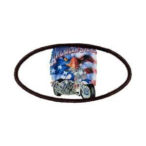  Patch of American Steel Eagle US Flag and Motorcycle 
