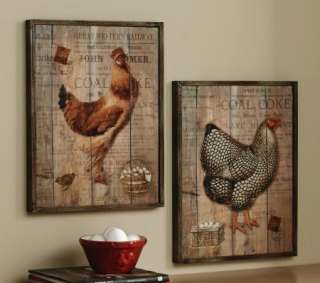   Rooster Hen Hanging Wall Decor Country Home Accent NEW B4825  