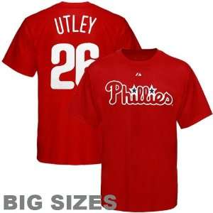 Majestic Philadelphia Phillies #26 Chase Utley Red Player Big Sizes T 