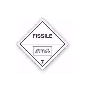   DOT Labels FISSILE CRITICALITY SAFETY INDEX 4 x 4