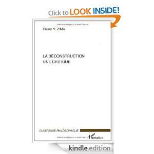   ) (French Edition) Pierre V Zima  Kindle Store