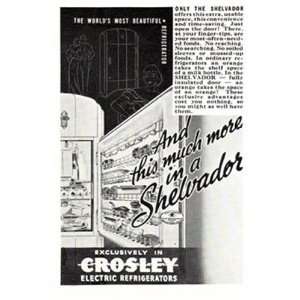   Ad 1936 Crosley Electric Refrigerator Shelvador Crosley Books