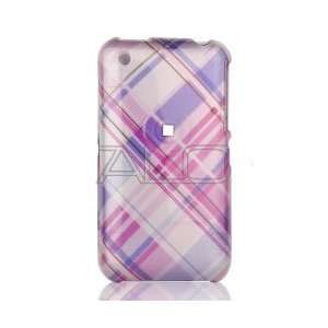  Pink with Purple Cross Plaid Snap on Hard Skin Faceplate Cover 