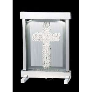   Percent Lead Crystal Sonata Crystal Two Light Framed Cross Lamp from