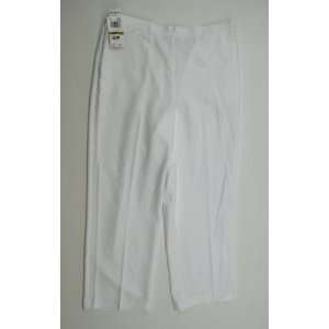  NEW ALFRED DUNNER WOMENS PANTS PROPORTIONED SHORT WHITE 14 