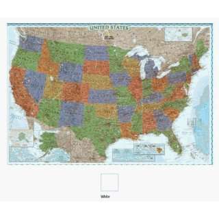   Decorator U.S. Enlarged Mounted Map   White Beveled Edge Toys & Games