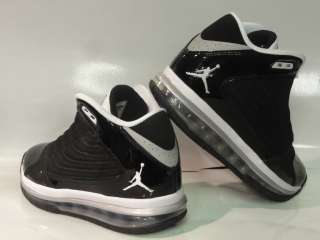 Nike Air Jordan Big Ups Black White Silver Sneakers Boys Gradeschool 