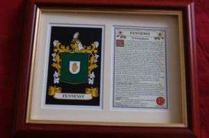Fennessy Heraldic Framed Coat of Arms + Family Crest  