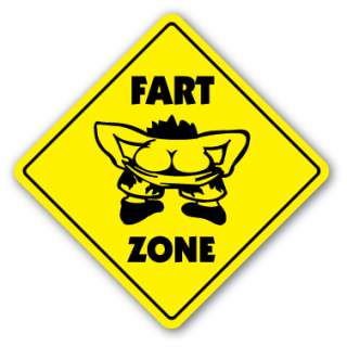 FART ZONE Sign no farting pass gas farter funny gag birthday dutch 