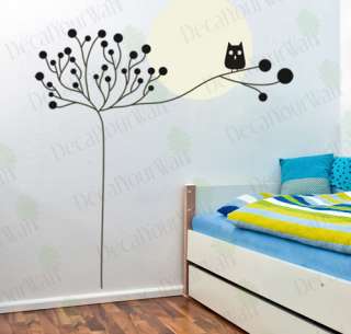 Nursery Kids Room Decor Tree Owl wall Art Decal sticker  