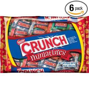Nestle Crunch Miniature Bars, Christmas, 10 Ounce Bags (Pack of 6 