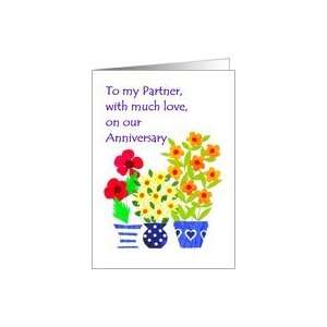  Anniversary Card for a Partner   Flower Power Card Health 
