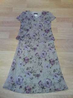   Short Sleeve 2 Layer Crinkle Floral Sun Dress Womans Size 10  