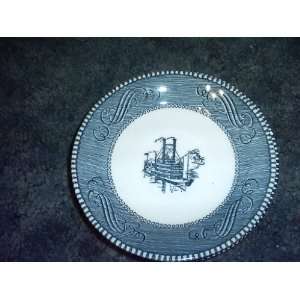  4 Currier and Ives Saucers Ship Scene 