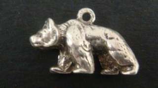 Vintage 800 Silver Grizzly Bear Charm  