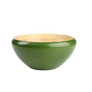 Large Hevea Bowl With Green Exterior 