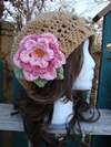   Handmade Wool Woman Flower Crochet Knit Hair Headwrap Headband  
